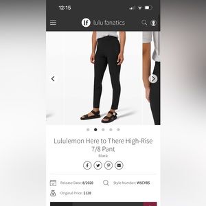 Lululemon Here to There High-Rise 7/8 Pant